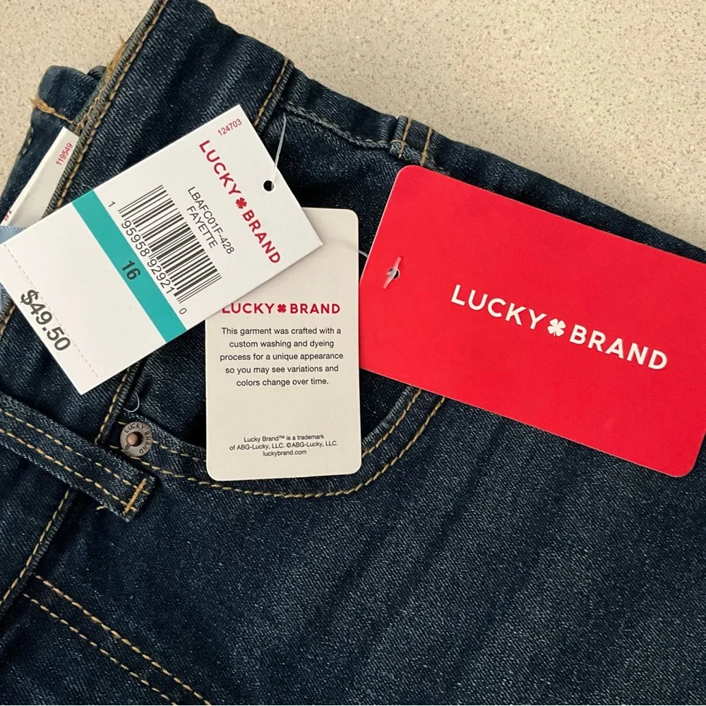 LUCKY Sz 16 Boys Jeans / 28.5” Inseam Dark Wash Denim Slim Fit Straight Leg Boys